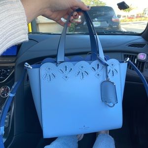 Kate Spade Mini Mina Magnolia St Eyelet purse blue